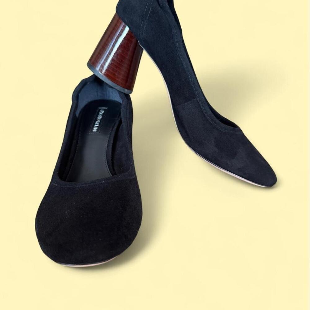 Antonio Melani Kathran Black Suede Block Heel Pumps